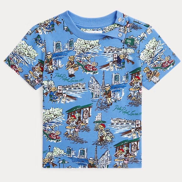 Polo Ralph Lauren Other - Ralph‎ Lauren Polo Bear Paris-Print Cotton Jersey Tee